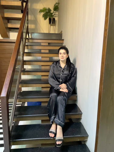 Plain Black Silk